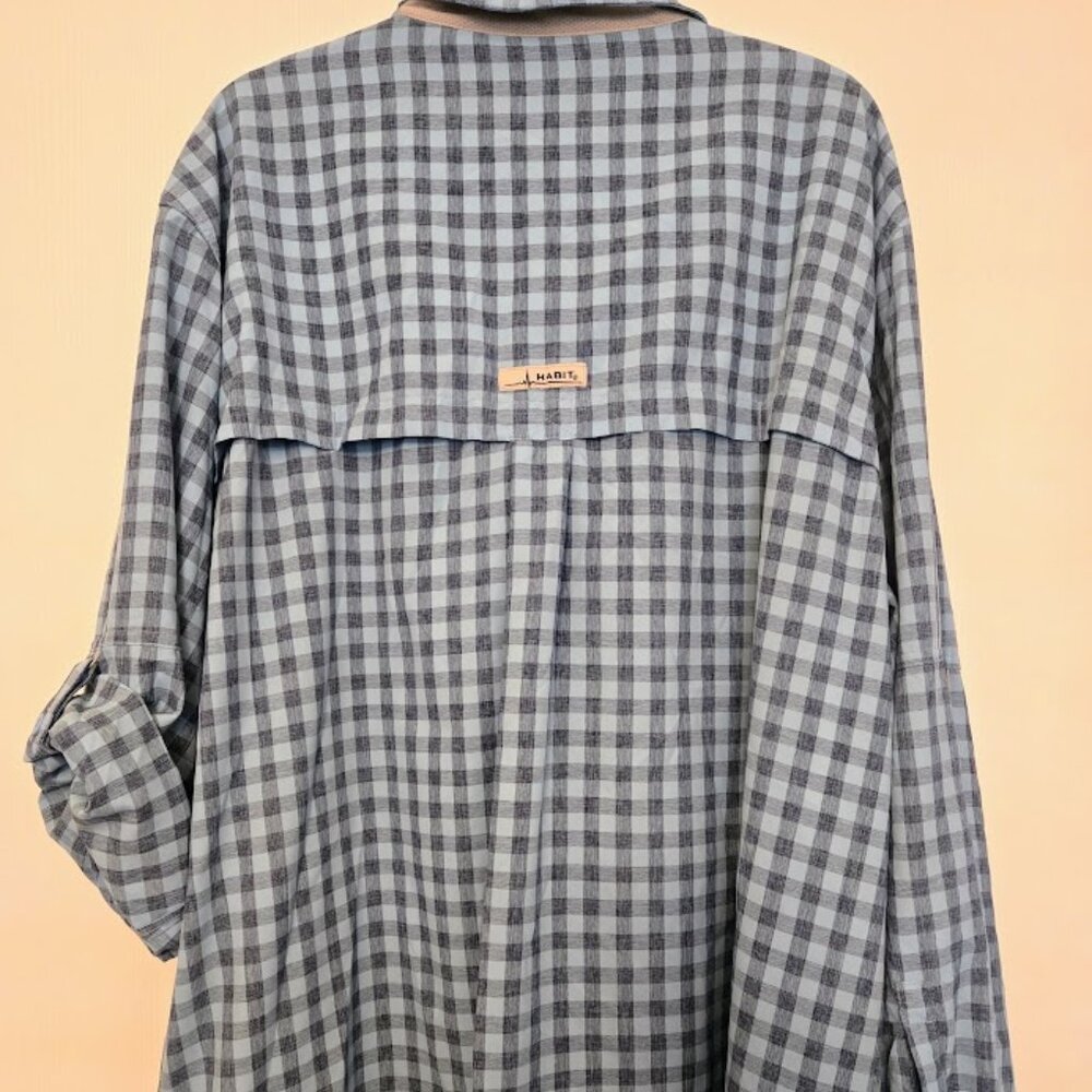 Habit men's sunblock L/S blue checked shirt Size 2XL - Picture 8 of 8